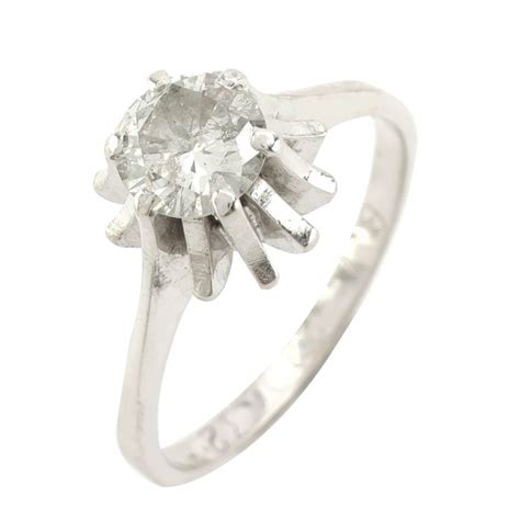 Carats Or Blanc Bague Ct Diamant Catawiki