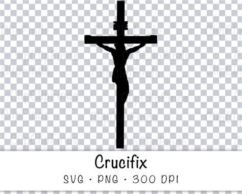 Crucifix Jesus On Cross Svg Vector Cut File Png Transparent Etsy