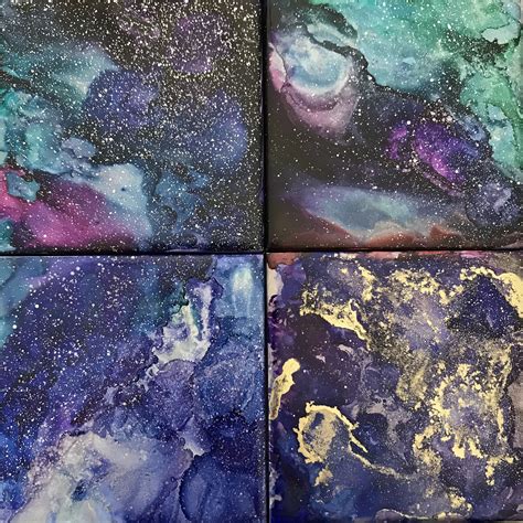 Galaxy Tiles Alcohol Inks Alcohol Ink Art Alcohol Ink Ink Art