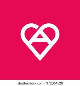 Letter Heart Logo Icon Design Template Stock Vector Royalty Free