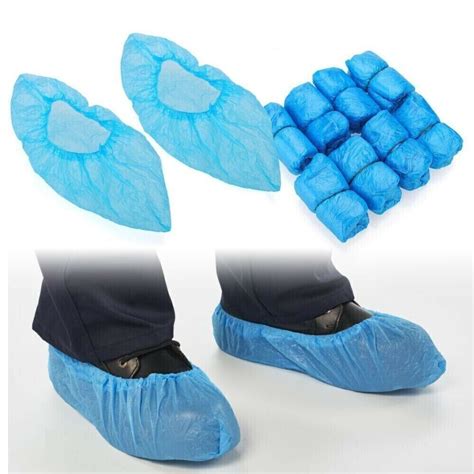 Shoe Covers Overshoe Disposable Blue Plastic Rain Waterproof Boot