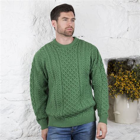 Mens Traditional Aran Sweater Aran Sweater Irish Clothing Sweaters