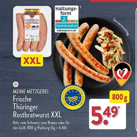 Meine Metzgerei Frische Thüringer Rostbratwurst Xxl Angebot bei ALDI