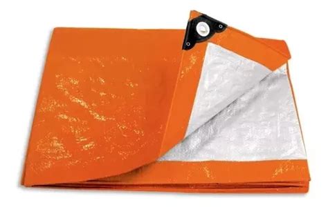 Lona Polietileno 6mx4m Naranja Reforzada Impermeable MercadoLibre