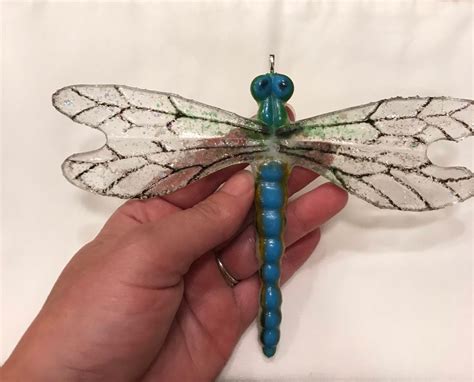 Dragonfly Glass Ornament Sun Catcher Etsy