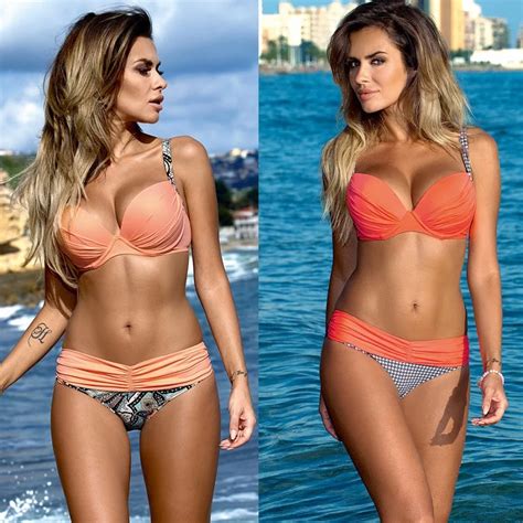 2017 Newest Low Waist Padded Bikini Halter Push Up Two Piece Women