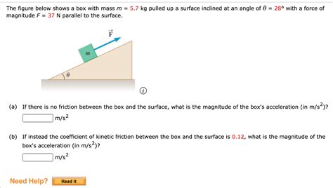 Solved The Figure Below Shows A Box With Mass M Kg Chegg