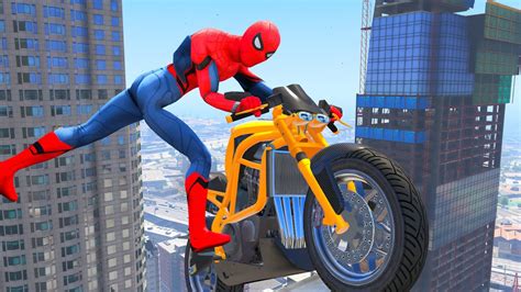 Spiderman Bike Jumps In GTA 5 Spider Man Jump Stunts Fails GTA 5