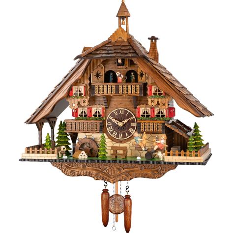 Hand Carved Quartz Black Forest Cuckoo Clock With Teeter Totter Scene Fehrenbach Black Forest