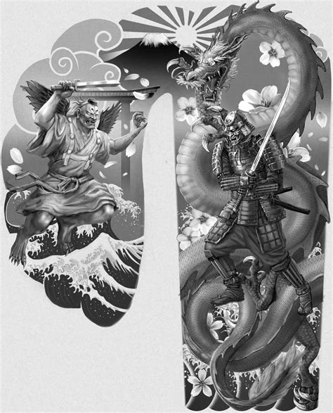 Oni Dragon Samurai Tattoo design by Hokunin on DeviantArt