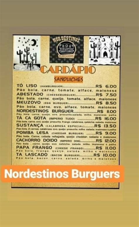 Menu At Nordestinos Burguers Pub Bar Olinda