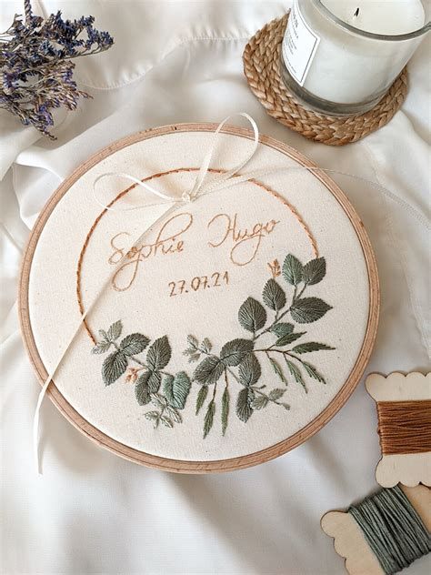 Handmade And Personalized Embroidery Hoop For Engagement Or Wedding