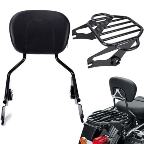 Detachable Backrest Sissy Bar W Luggage Rack Docking For Harley Road