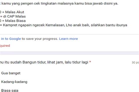 Link Tes Ujian Kemalasan Via Google Form Terbaru Yuk Cek Seberapa