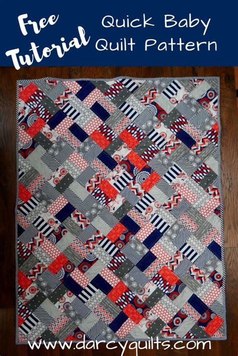 Quick Baby Quilt Tutorial Free Pattern Directions Darcy Quilts In