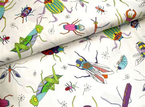 Printed Cotton Fabric Insects In 2021 Animal Print Fabric Printed