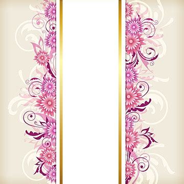 Pink Banner Illustration Decorated With Flowers Banners Flower