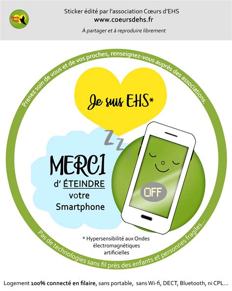 Merci d'éteindre votre Smartphone - Stickers Cœurs d'EHS | Cœurs d'EHS