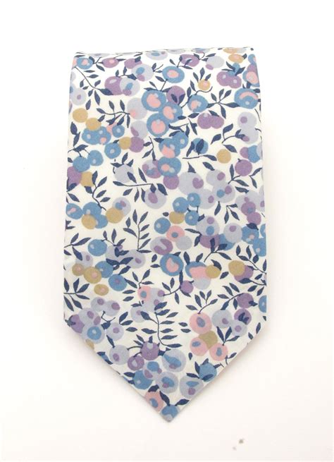 Wiltshire Bud Blue Cotton Tie Made With Liberty Fabric Astares