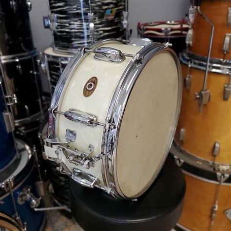 Slingerland Radio King 14x5 5 1 Ply Solid Shell White Marine Reverb