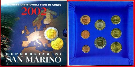 San Marino KMS Offizieller Satz 3 88 Euro 2002 Kursmünzensatz 1 Cent