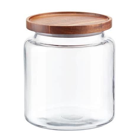 Anchor Hocking Montana Glass Canisters With Acacia Lids The Container