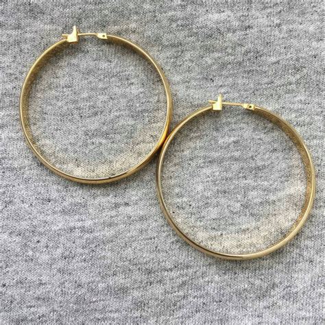 Chic Monet Hoop Earrings Highly Polished Gold Tone Clip On Etsy