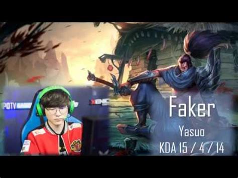 SKT T1 Faker Yasuo Mid Lane Yasuo Highlights YouTube