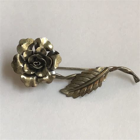 Vintage Jewelart Sterling Silver Delicate Flower Pin Brooch Etsy