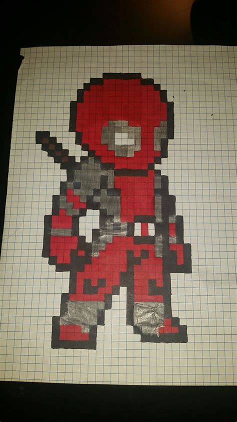 Dificiles Juegos En Papel Para Pensar Deadpool Pixel Art Dibujos En Cuadricula Dibujos