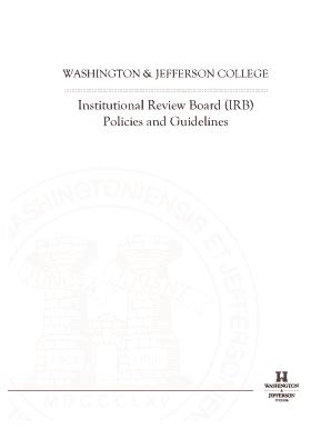 Fillable Online Institutional Review Board Policies Fax Email Print