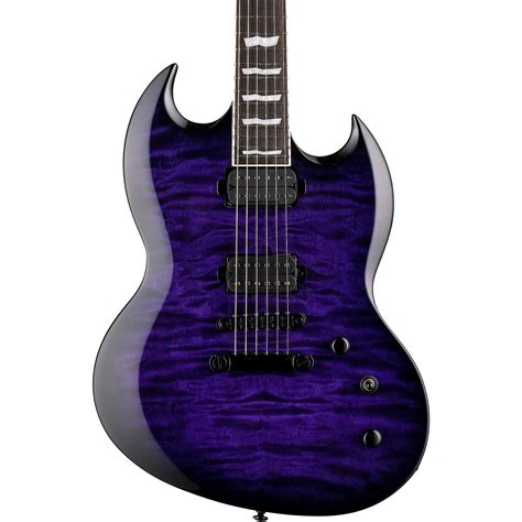 Esp Ltd Deluxe Viper 1000 Electric Guitar See Thru Purple Sunburst