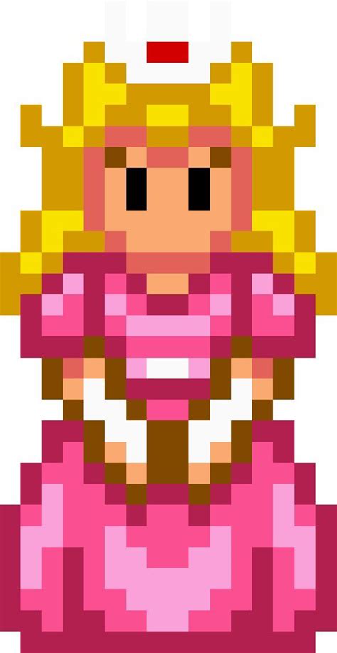 Princess Peach Pixelized Pixel Art Princess Toadstool Art