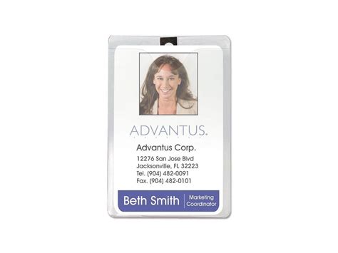 Advantus Id Badge Holder Wclip Vertical 3w X 4h Clear 50pack