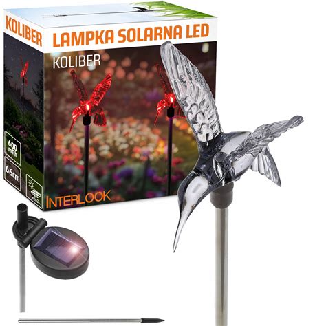 OGRODOWA LAMPA SOLARNA LED WBIJANA KOLIBER RGB KWIATEK KWIAT