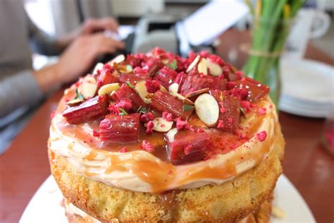 Delicious Rhubarb Butterscotch Cake — Sophie Likes Cake