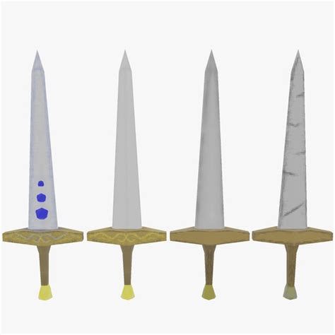 Modelo D Level Up Fantasy Low Poly Swords Turbosquid