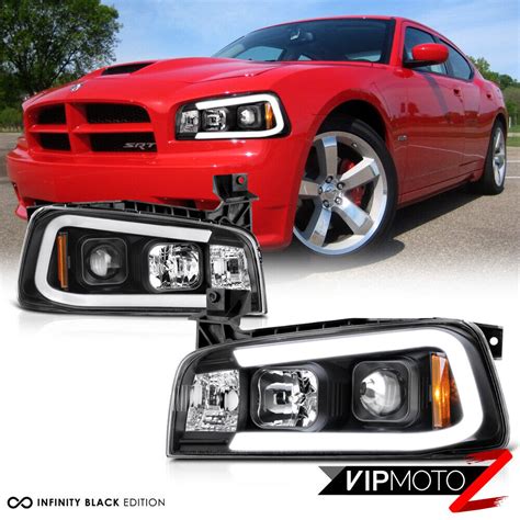 06 10 Dodge Charger Tron Style C Shape LED Neon Tube Black Projector