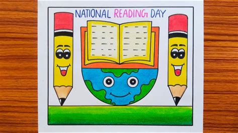 How To Draw Reading Day Drawing Vayana Dinam Poster Drawing