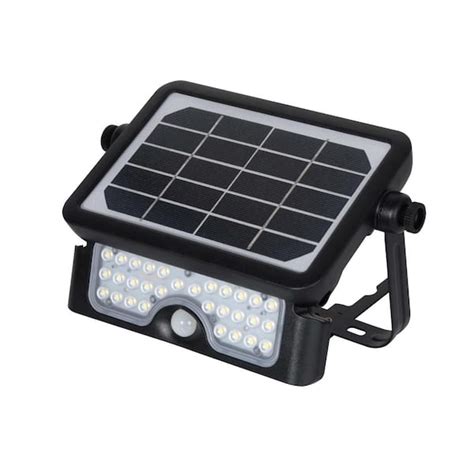 Eleding 5 Watt 700 Lumens 160 Degree Black Pir Activated Outdoor Integrated Led 5 In 1 Flood