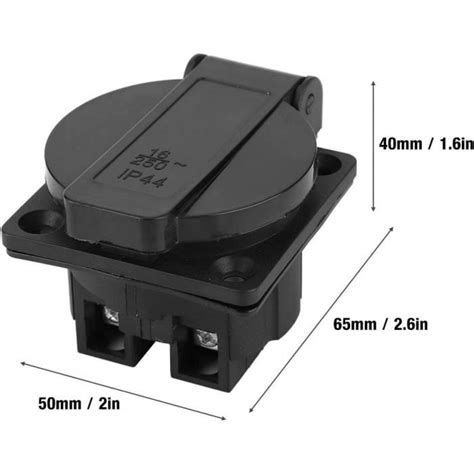 2M Prise De Courant Industrielle Montage Sur Panneau Étanche Noir