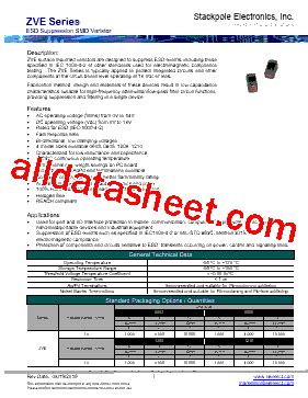 ZVE14S1210 Datasheet PDF Stackpole Electronics Inc