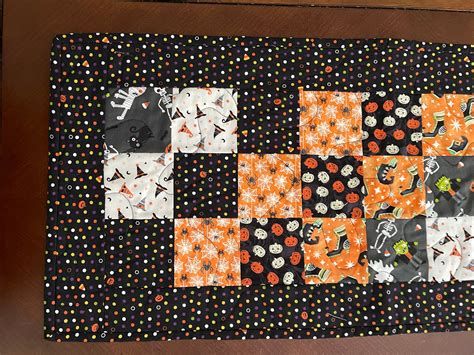 Halloween Table Runner Quilted Table Runner Witches Boots Etsy