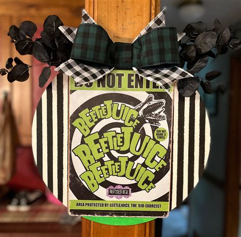 Beetlejuice Door Hanger Halloween Door Hanger Etsy