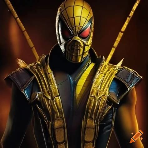 Spiderman As Scorpion In Mortal Kombat On Craiyon