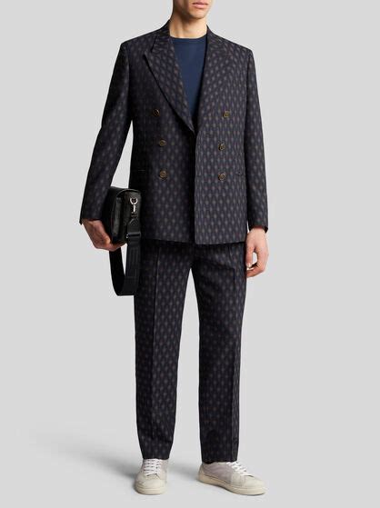 Wool And Cotton Jacquard Blazer Jackets Etro