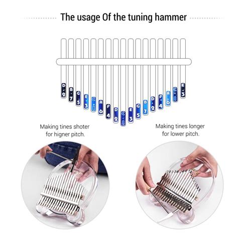 Piano De Pulgar Kalimba 17 Teclas Transparente Con Bolsa De Transporte