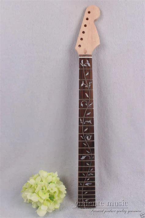 New electric guitar neck rose Fretboard 22 fret 25.5'' Unfinished solid wood #800-in Guitar ...