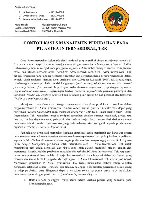 Detail Contoh Kasus Perubahan Organisasi Koleksi Nomer