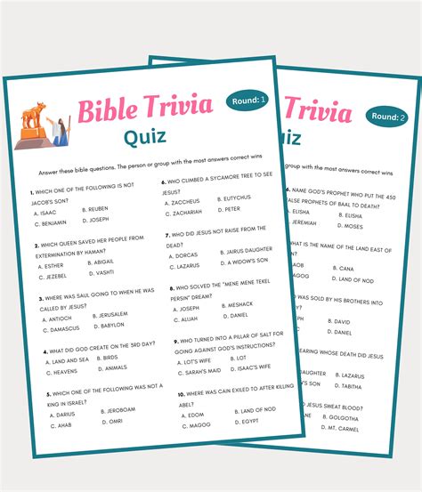 Bible Trivia, Bible Trivia for Kids and Adults, Bible Games, Bible ...